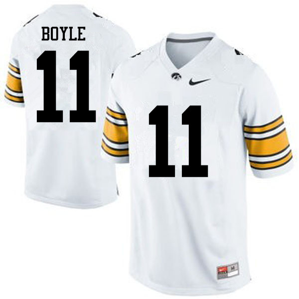 Men Iowa Hawkeyes #11 Ryan Boyle College Football Jerseys-White - Click Image to Close